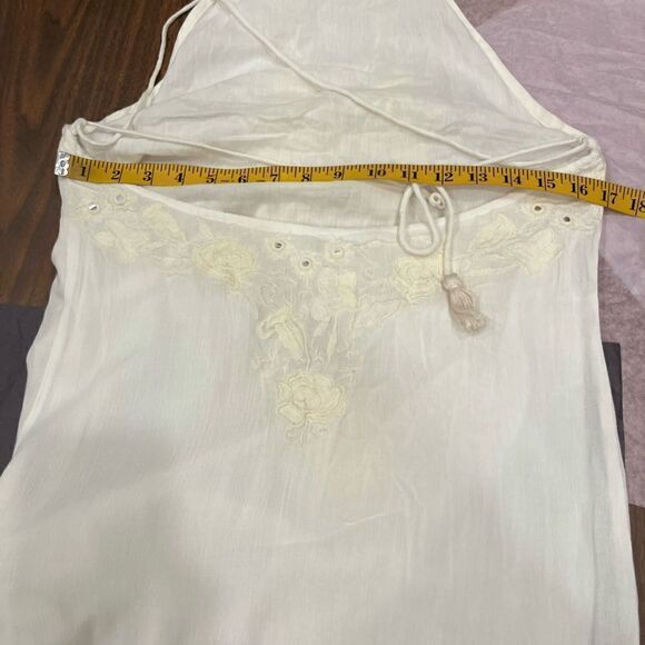 Raga Embroidered Mirrors Halter Boho Dress in Eggshells.Size M - Picture 15 of 17